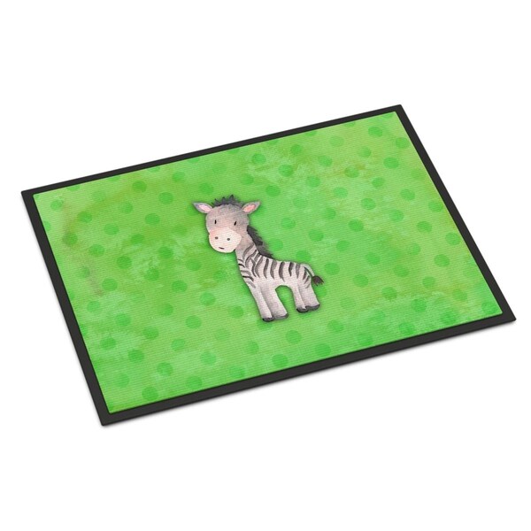 Carolines Treasures 24 x 36 in. Polkadot Zebra Watercolor Indoor or Outdoor Mat BB7377JMAT - main